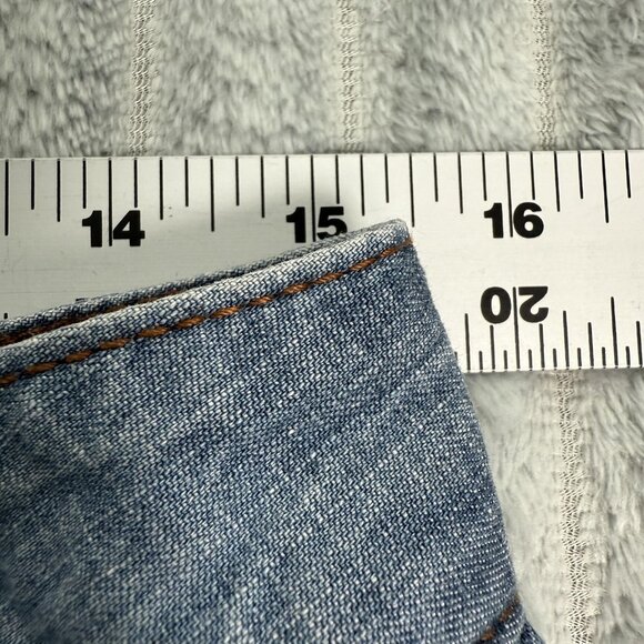 a.n.a Bermuda Skimmer Cargo Shorts Womens 8 Drawstring Hem Cotton Blue Denim - Picture 4 of 9